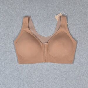Luna Hug Women Bra XL Beige Seamless Wireless Wide Strap Front Close NWT
